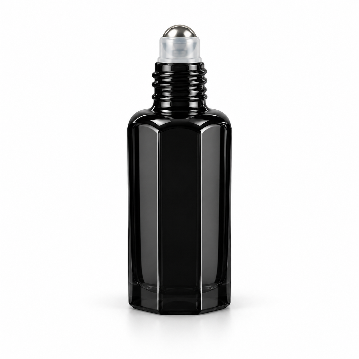 12ml plain black glass roller oil bottle with rollerball applicator – Phase Aromatics wholesale UK