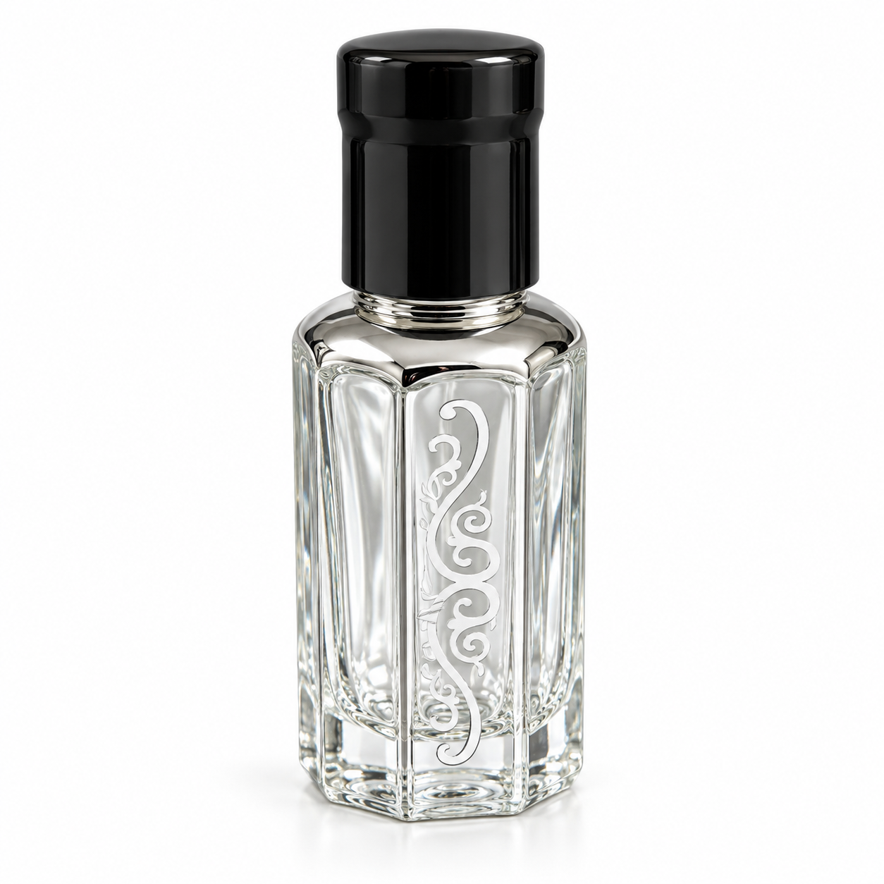 12ml silver print glass roller oil bottle with black cap – Phase Aromatics wholesale UK