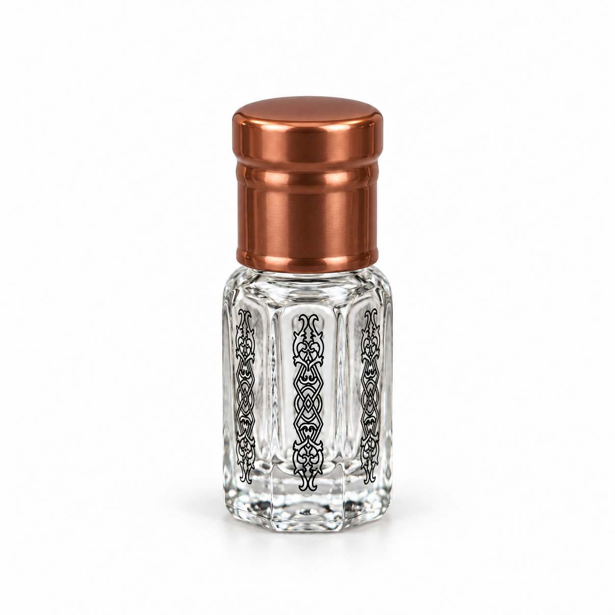 3ml black print glass roller oil bottle with copper cap – Phase Aromatics wholesale UK