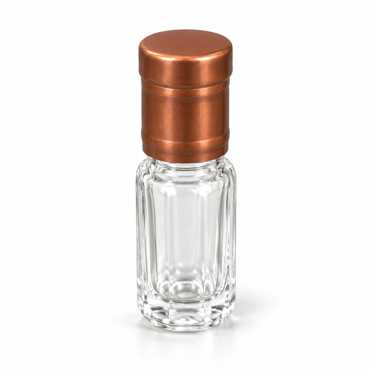 3ml clear glass roller oil bottle with copper cap