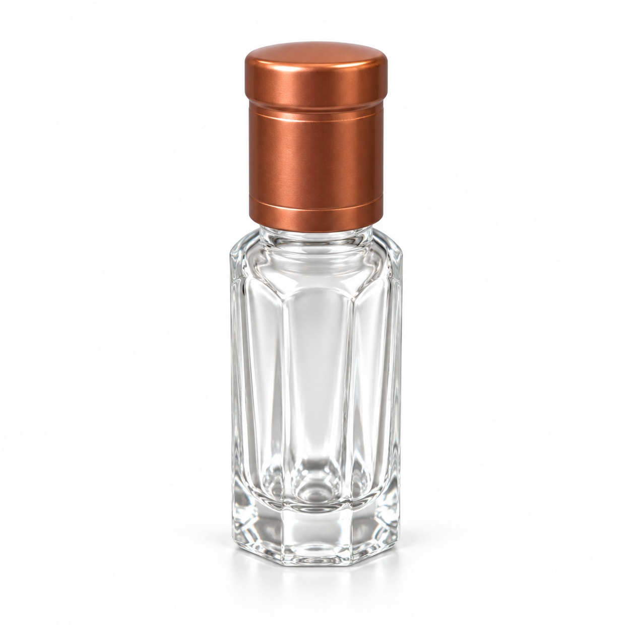 6ml clear glass roller oil bottle with copper cap