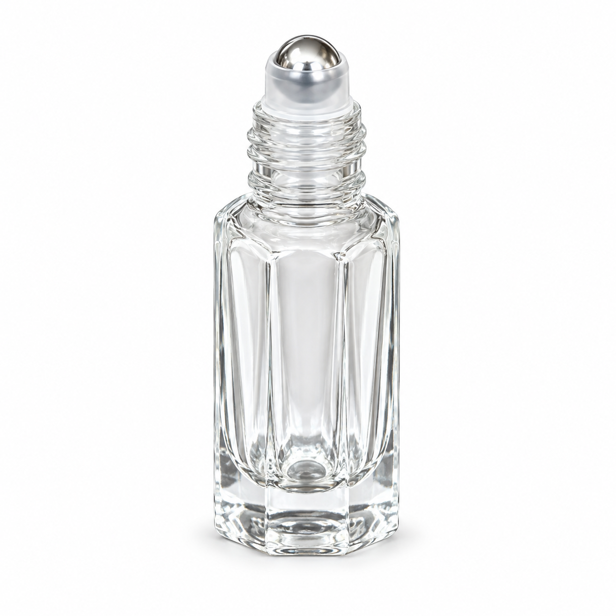 6ml clear glass roller oil bottle with exposed rollerball
