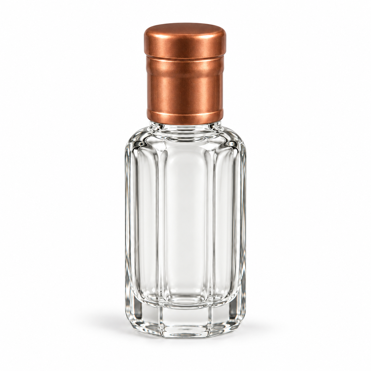 12ml clear empty glass roller oil bottle with copper cap wholesale