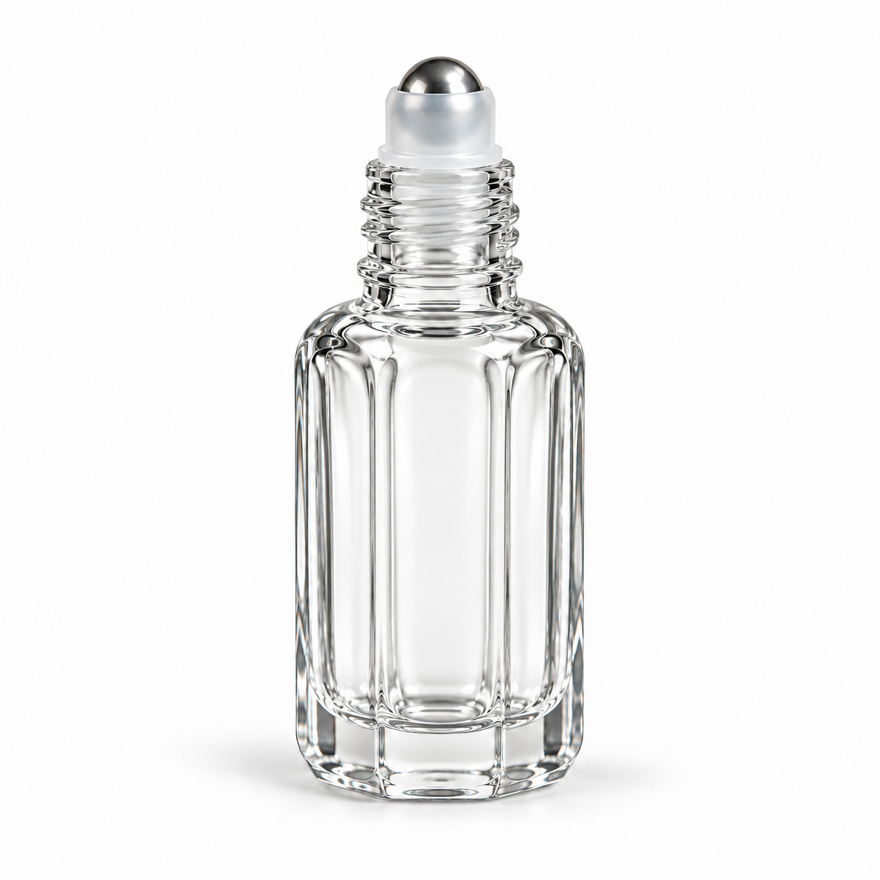 12ml clear empty glass roller oil bottle with steel rollerball applicator