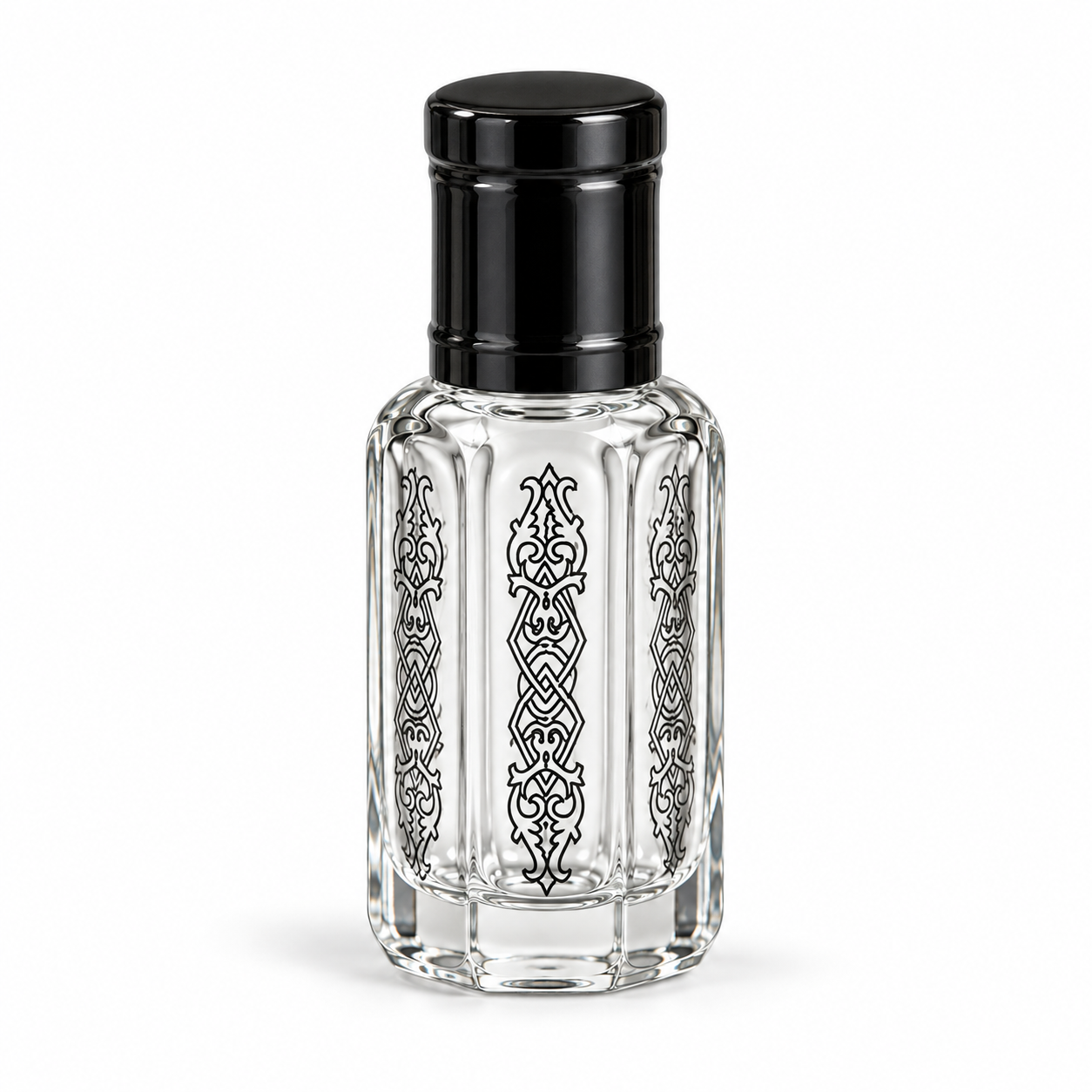 12ml patterned glass roller oil bottle with copper cap